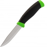Нож с фиксированным лезвием Morakniv Companion Green, сталь Sandvik 12C27, рукоять пластик/резина, зеленый купить в Королёве