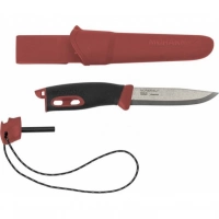 Нож с фиксированным лезвием Morakniv Companion Spark Black Red, сталь Sandvik 12C27, рукоять резина/пластик купить в Королёве