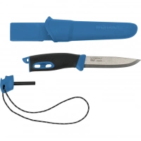 Нож с фиксированным лезвием Morakniv Companion Spark (S) Blue, сталь Sandvik 12C27, рукоять резина/пластик купить в Королёве