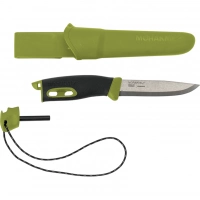 Нож с фиксированным лезвием Morakniv Companion Spark (S) Green, сталь Sandvik 12C27, рукоять резина/пластик купить в Королёве