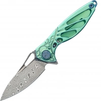 Нож складной Rike Mini Green, сталь Damasteel купить в Королёве