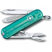 Нож Victorinox Classic SD Colors, Tropical Surf (0.6223.T24G) бирюзовый полупрозрачный, 7 функций 58мм купить в Королёве