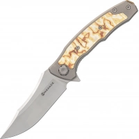 Складной нож Maxace Halictus Mokume, сталь M390, рукоять Mokume/Titanium купить в Королёве