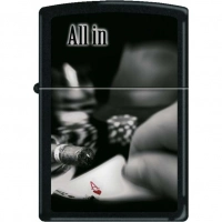 Зажигалка ZIPPO All In, латунь с покрытием Black Matte, чёрная, матовая, 36x12x56 мм купить в Королёве