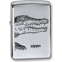 Зажигалка ZIPPO Alligator, с покрытием Brushed Chrome, латунь/сталь, серебристая, матовая, 36x12x56 купить в Королёве