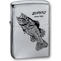 Зажигалка ZIPPO Black Bass Brushed Chrome, латунь с никеле-хром. покрыт., серебр., матов., 36х56х12мм купить в Королёве