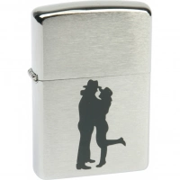 Зажигалка ZIPPO Cowboy Couple Brushed Chrome, латунь, ник.-хром. покр., серебр., матов., 36х56х12 мм купить в Королёве