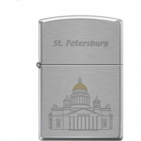 Зажигалка ZIPPO Исакиевский собор, с покрытием Brushed Chrome купить в Королёве