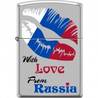 Зажигалка ZIPPO Из России с любовью, латунь/сталь с покрытием Satin Chrome, матовая, 36x12x56 мм купить в Королёве