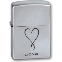 Зажигалка ZIPPO Love Satin Chrome, латунь с никеле-хромовым покрыт., серебр., матовая, 36х56х12 мм купить в Королёве