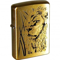 Зажигалка ZIPPO Proud Lion Brushed Brass, латунь, золотистый, матовая, 36х56х12 мм купить в Королёве