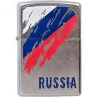 Зажигалка ZIPPO Russia Flag Satin Chrome, латунь с ник.-хром. покрыт., серебр., матовая, 36х56х12 мм купить в Королёве