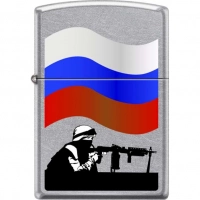 Зажигалка ZIPPO Защитник Отечества, латунь/сталь с покрытием Street Chrome™, серебристая, 36x12x56мм купить в Королёве